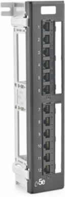 Cat 5e Patch Panel 12-Port Surface Mount, Black