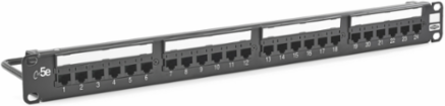 Cat5E 24-Port Patch Panel, Black, 4.6 Inch Wide
