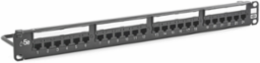 Cat5E 24-Port Patch Panel, Black, 4.6 Inch Wide