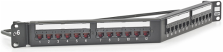 Cat6 24-Port Angled Patch Panel with Universal Wiring