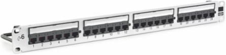 Cat6 24-Port Patch Panel Universal Wiring White