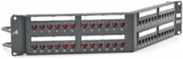 Cat6 48-Port Angled Patch Panel, 7.3 Inch Width, Black