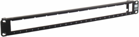 Patch Panel, 24 Ports, 19 Inch Width, 1.75 Inch Height, White