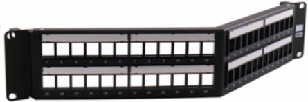 Angled 48-Port Jack, 19 Inch WX x 3.50 Inch H