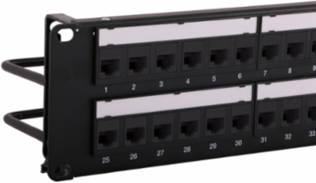 Category 6A Jack Panel, 19x3.5 Inch, Cobra-Lock Termination, Power Coat Finish