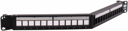 Angled Unloaded Patch Panel 19 Inch W x 1.75 Inch H, Class A60, Width 6.1 Inch