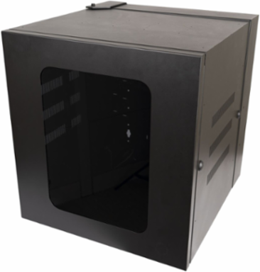 QUADCAB Wall Mount Cabinet 24 Inch H x 32 Inch D, Steel, Black