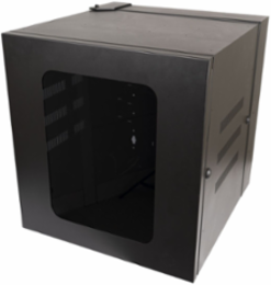 QUADCAB Wall Mount Cabinet 24 Inch H x 32 Inch D, Steel, Black