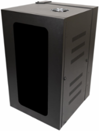 QUADCAB 36 Inch H x 32 Inch D Wall Mount Cabinet, Black Steel