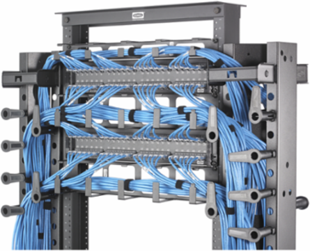 Horizontal Cable Management, S-Series,2-Unit, 3" Extension, Black