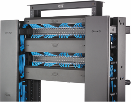 Horizontal Cable Management, S-Series,2-Unit, 3" Extension, Black
