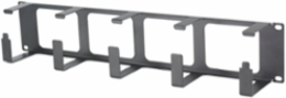 Horizontal Cable Management, S-Series,2-Unit, 3" Extension, Black