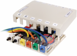 Surface Mount Box, 12-Port, Molded, Light Almond/Office White, 5 Inch Width