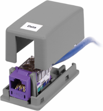 1-Port Surface Mount Box with Gray High-Impact Thermoplastic, 2.78 Inch Width