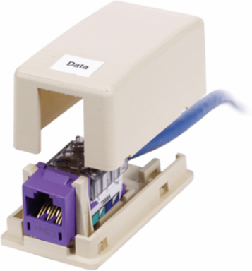 Surface Mount Box 1-Port, UL Plenum Rated, 2.690 Inch Width, High-Impact Thermoplastic