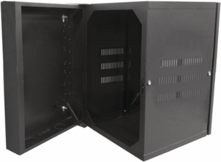 QUADCAB 24 Inch H x 20 Inch D Solid Door Cabinet, Black