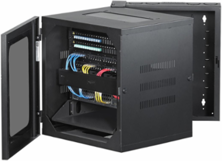 QUADCAB 36 Inch H x 20 Inch D Wall Mount Cabinet with Window Door, Black