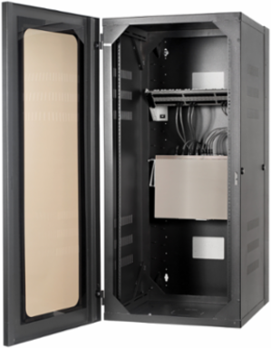 QUADCAB Wall Mount Cabinet 48 Inch H x 20 Inch D with Window Door, Black