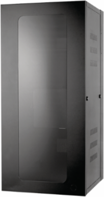 QUADCAB Wall Mount Cabinet 48 Inch H x 20 Inch D with Window Door, Black
