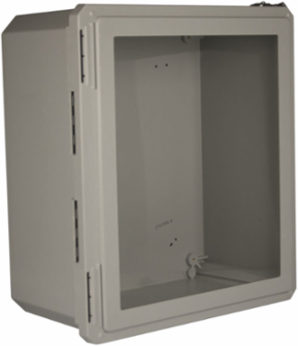 NEMA 4X Continuous Hinge Link Lock With Window 10X8X6 Fiberglass-Opaque