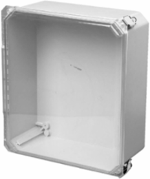 NEMA 4X Continuous Hinge Quick Release Padlockable 6X6X4 Fiberglass-Clear Cover