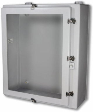 NEMA 4X Continuous Hinge Twist Latch With Window 30X24X10 Fiberglass-Opaque
