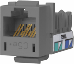 XCELERATOR Modular Telephone/Data Jack Cat 5e, 3.4 Inch Width, Gray, Quick-Lace Termination