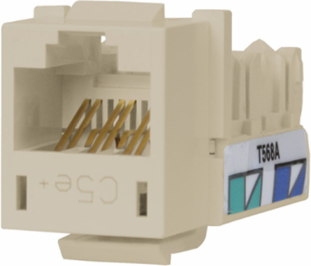 XCELERATOR™ Telephone/Data Jack Cat 5e, RJ45, 0.86 Inch x 0.67 Inch, Quick-Lace