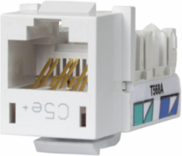 XCELERATOR™ Category 5e Modular Jack, 0.86 x 0.67 x 1.29 Inch, Quick-Lace Termination