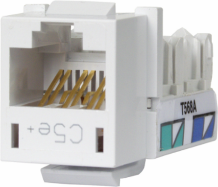 XCELERATOR Cat 5e Telephone/Data Jack, Modular, Quick-Lace Termination