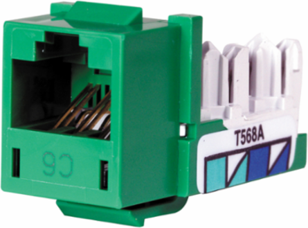 XCELERATOR Cat 6 Telephone/Data Jack, Standard Size, 0.86 x 0.67 x 1.29 Inch