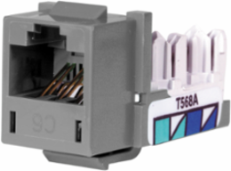 Xcelerator Cat 6 Gray Jacks 25 Pack, 1000V RMS, Indoor Use