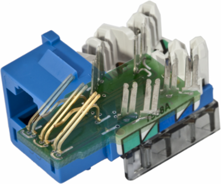 XCELERATOR Cat 6 Telephone/Data Jack, 0.86 x 0.67 x 1.29 Inch, Snap-fit