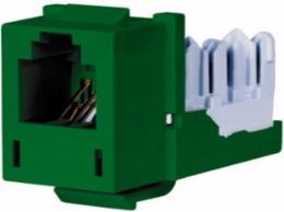 XCELERATOR Telephone/Data Jack, 6-Position USOC, Thermoplastic, Green