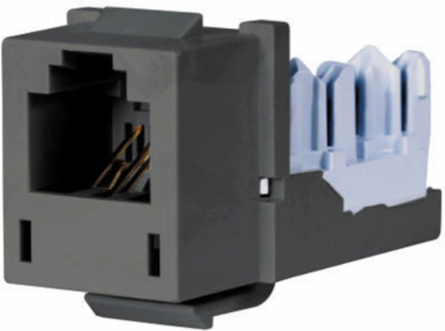 XCELERATOR 6-Position Telephone/Data Jack, High-Impact Thermoplastic, 3.500 Inch Width
