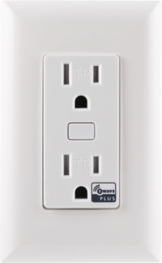 ZWave Enabled TR Smart Duplex Wall Outlet, 120VAC, 15A, Tamper Resistant