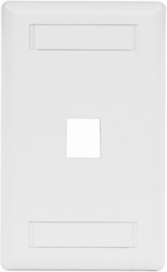 Keystone Faceplate, 1-Port, 1-Gang, White, High-Impact Thermoplastic, 2.750 Inch Width