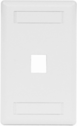 Keystone Faceplate, 1-Port, 1-Gang, White, High-Impact Thermoplastic, 2.750 Inch Width