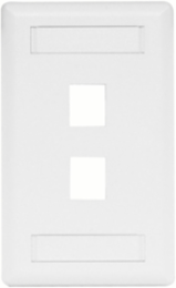White 2-Port Rear-Loading Single-Gang Faceplate, RoHS Compliant