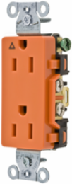 Commercial Grade 15A 125V Decorator Duplex Receptacle, Orange