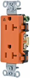 Commercial Grade Decorator Duplex Receptacle, 20A 125V, Orange