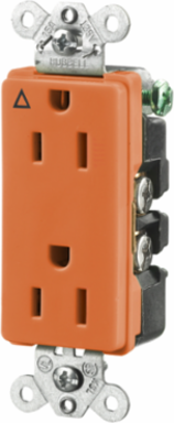 Isolated Ground Duplex Receptacle 15A 125V 3-Wire 2-Pole Orange