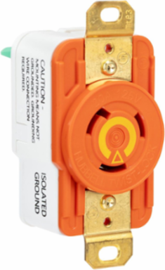 EdgeConnectTM Isolated Ground Flush Receptacle 20A 125V 2-Pole 3-Wire