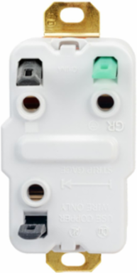 EdgeConnect Isolated Ground Flush Receptacle 20A 250V 2-Pole 3-Wire Orange
