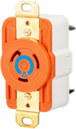 EdgeConnect Isolated Ground Flush Receptacle 20A 250V 2-Pole 3-Wire Orange