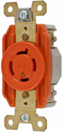 Isolated Ground Twist-Lock Receptacle, 20A 125/250V, 3-Pole 4-Wire, Nylon, Orange