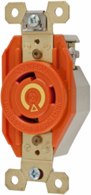 Isolated Ground Locking Receptacle, 30A 125V, 2-Pole 3-Wire