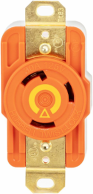 EdgeConnect Isolated Ground Flush Receptacle 30A 125V 2-Pole 3-Wire Orange