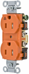 Tamper-Resistant Duplex Receptacle, Isolated Ground, 15A, 125V, 2-Pole, Nylon