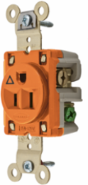 Isolated Ground Receptacle, 15A 125V, 2-Pole 3-Wire, Orange